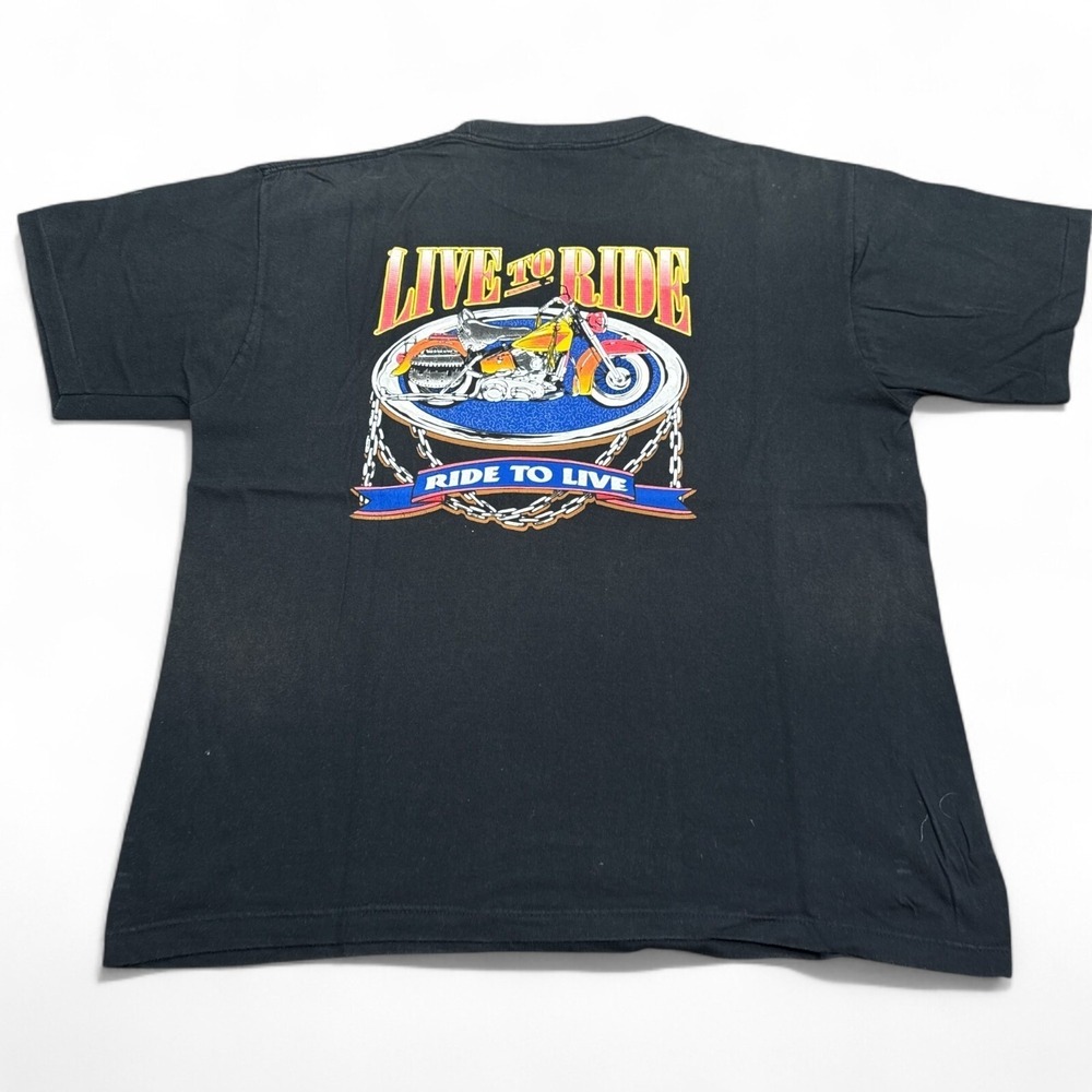Vintage 90s Bike Week Tee Shirt Adult Size XL Double Sided‎ Chopper HOG